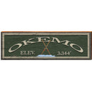 Okemo Crossed Skis Elev. 3,344' | Wall Art Print on Real Wood