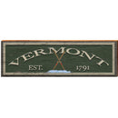 Vermont Crossed Skis Green Est. 1791 | Wall Art Print on Real Wood