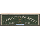 Stratton Mtn Crossed Skis Elev. 3940' | Wall Art Print on Real Wood