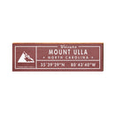 Mount Ulla, North Carolina Mountain Welcome Sign Lodge Red | Wall Art Print on Real Wood