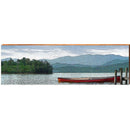 The Adirondacks Red Canoe on Lake | Wall Art Print on Real Wood