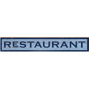 Restaurant Blue Sign | Wall Art Print on Real Wood