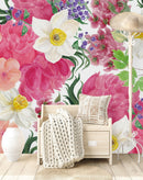 Modish Modern Pink Peonies Wallpaper