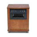 Brown Digital LED Display Electric Infrared Wooden Large Room Space Heater with Timer
