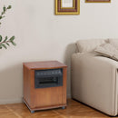 Brown Digital LED Display Electric Infrared Wooden Large Room Space Heater with Timer