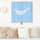 Coastal Humpback Whale Blue Wood Wall Art Print