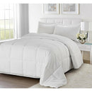 Full/Queen Traditional Microfiber Reversible 3 Piece Comforter Set in White