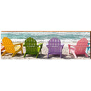Cape May Artwork | Colorful Adirondack Chairs Design | Wall Art Print on Real Wood