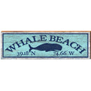 Whale Beach Whale Blue Latitude Longitude   | Wall Art Print on Real Wood