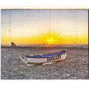 Zangari Beach Patrol Boat at Sunset   | Wall Art Print on Real Wood