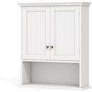 Wall Mounted Bathroom Medicine Cabinet with Open Storage Shelf in White