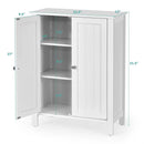 Bathroom Storage Cabinet with Adjustable Shelves in White Wood Finish
