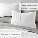 Full/Queen Size Microfiber Pleated Soft Washed Comforter Set White
