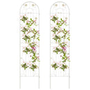 2 Pack - 7-ft Galvanized Steel Garden Trellis in White Metal Outdoor Finish