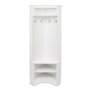 Tall Sturdy Entryway Corner Hall Tree White
