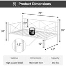 Twin size Heavy Duty Metal Daybed Frame in Classic White Finish