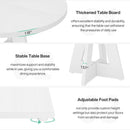 Modern Kitchen Round Circular Dining Table in White Wood Finish