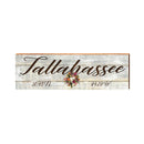 Tallahassee Wreth White Latitude Longitude | Wall Art Print on Real Wood