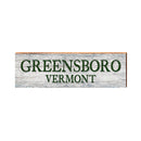 Greensboro, Vermont Wooden Sign Green Letters | Wall Art Print on Real Wood