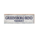 Greensboro Bend, Vermont Black & White Wooden Sign | Wall Art Print on Real Wood