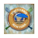 Fire Island, New York Life Ring | Real Art Print on Wood