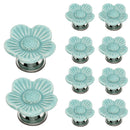Mascot Hardware 2 in. Morden Flower Ceramic Cabinet Drawer Knob (Pack of 10) Sea Green