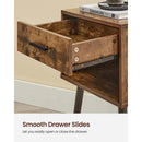 Mid-Century Modern Farmhouse 1-Drawer Nightstand with Open Shelf