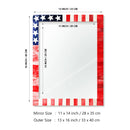 Make to Order USA Flag Pattern Mirror Bone Inlay Collection in 4 Sizes