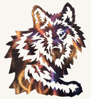 Wolf Head with Leg Metal Art (