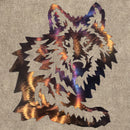 Wolf Head with Leg Metal Art (