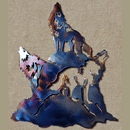 Wolf Song Night Metal Art (