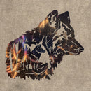 Wolf Head with Wolf and Tree Interior Metal Art (