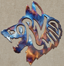 Wolf Head with "Born Wild" Cut Out Metal Art (