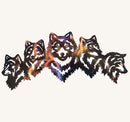 Wolves - Family of Five Metal Art (