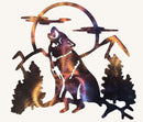 Wolf Howling with Trees, Moon and Cloud (