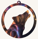 Wolf Head Howling In Circle Metal Art (