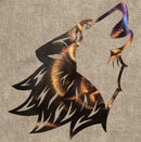 Wolf Head Howling with Cut Out Face Metal Art (