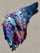Wolf Head Howling Metal Art (