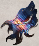 Wolf Head with Flowing Hair Metal Art (