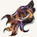 Wolf Head with Flowing Hair Metal Art (