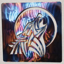 Wolf Howling with Moon in Square Metal Art (