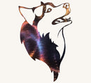Wolf Face Profile Metal Art (