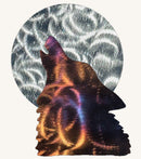 Wolf and Moon Two Layer Metal Art (