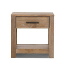 Farmhouse Traditional Rustic Pine Wood 1-Drawer Nightstand Bedside Table