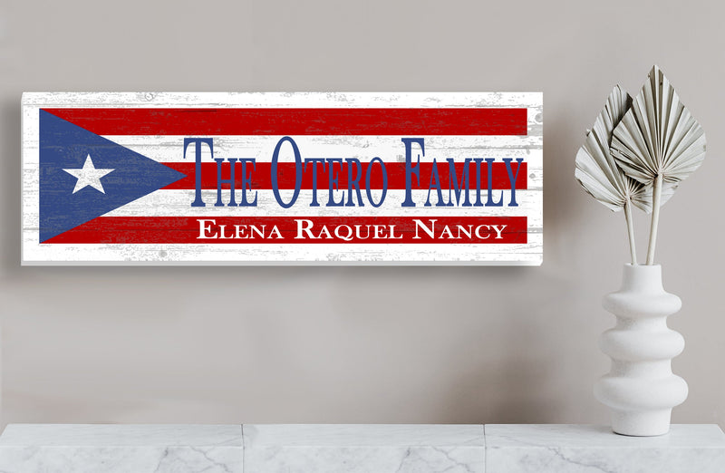 Puerto Rican Flag Sign Family Custom Name Puerto Rican Wedding Gift