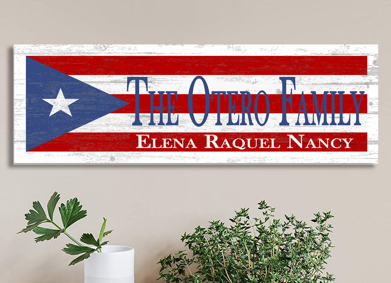 Puerto Rican Flag Sign Family Custom Name Puerto Rican Wedding Gift