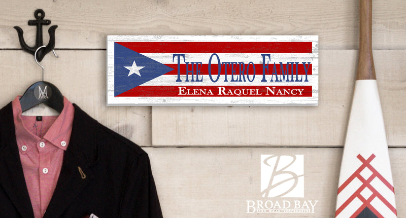 Puerto Rican Flag Sign Family Custom Name Puerto Rican Wedding Gift