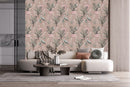 Beige Wallpaper with Exotic Birds