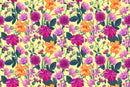Brightly Pink and Orange Flowers Wallpaper