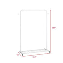 White Modern Garment Rack Clothes Hanging Rod with Lockable Wheels